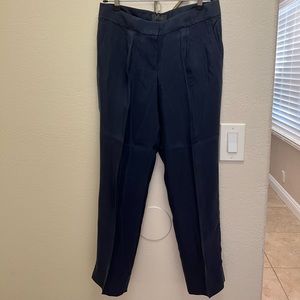 J. Crew Collection, deep navy, drapey pleated cropped trousers, size 2.